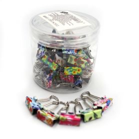 Біндер 15мм кольоровий мікс Квіти Біндер 15мм кольоровий мікс Квіти