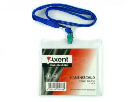 Бейдж горизонтальный на ленте прозрачный 113х105 (вкладыш 98х80) Axent Бейдж горизонтальный на ленте прозрачный 113х105 (вкладыш 98х80) Axent