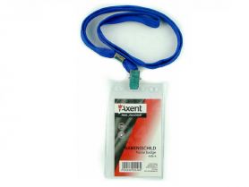 Бейдж вертикальный на ленте прозрачный 108х64 (вкладыш 84х50) Axent Бейдж вертикальный на ленте прозрачный 108х64 (вкладыш 84х50) Axent