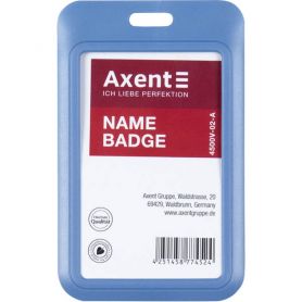 Бейдж вертикальный - слайдер дымчатый синий 69х110 (вкладыш 54х85) Axent