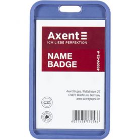 Бейдж вертикальний - чохол димчастий синій 65х110 (вкладиш 54х85) Soft Touch Axent