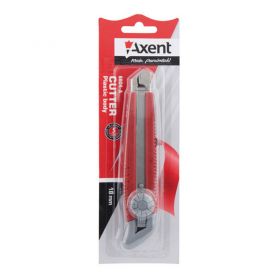 Нож канцелярский 18мм корпус пластиковый, металлические направляющие, винтовой фиксатор Axent Нож канцелярский 18мм корпус пластиковый, металлические направляющие, винтовой фиксатор Axent