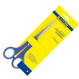 Ножницы 17,5 см пластиковые ручки, резиновые вставки Buromax на блистере Ножницы 17,5 см пластиковые ручки, резиновые вставки Buromax на блистере