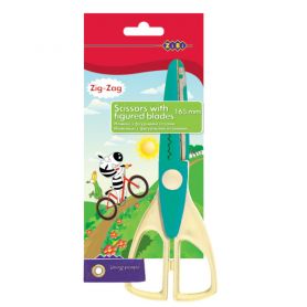 Ножницы 16,5см для творчества зиг-заг ZiBi на блистере бирюзовые Ножницы 16,5см для творчества зиг-заг ZiBi на блистере бирюзовые
