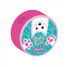 Точилка 1Вересня пластиковая с контейнером круглая I am a cat