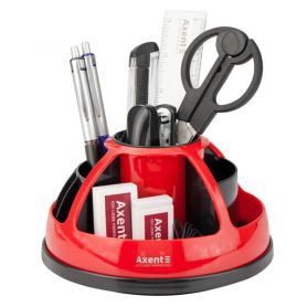 Набор настольный 09 предметов Axent Duoton красный вращается в блистере
