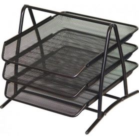 Лоток горизонтальний 3-х ярусний металевий сітка чорний Buromax Лоток горизонтальний 3-х ярусний металевий сітка чорний Buromax