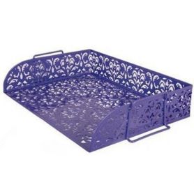 Лоток горизонтальний металевий ажур фіолетовий Barocco Buromax Лоток горизонтальний металевий ажур фіолетовий Barocco Buromax
