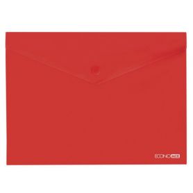 Папка пластикова В-5 на кнопці Economix прозора червона Папка пластикова В-5 на кнопці Economix прозора червона