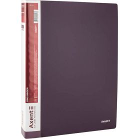 Папка пластикова А-4 2 кільця, торець 25мм 2 кишені Axent сливова