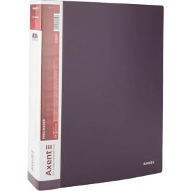 Папка пластикова А-4 4 кільця, торець 35мм 2 кишені Axent сливова