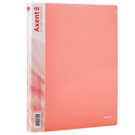 Папка пластикова А-4 2 кільця, торець 25мм 2 кишені Axent прозора рожева