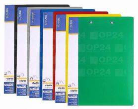 Папка пластиковая А-4 2 прижима Clip B+С Economix ассорти