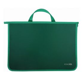 Портфель пластиковый А-4 2отд. на молнии, тканевые ручки, зеленый Economix Портфель пластиковый А-4 2отд. на молнии, тканевые ручки, зеленый Economix