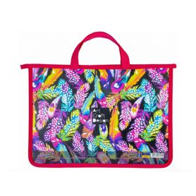 Портфель пластиковый А-4 2отд. на молнии, тканевые ручки CFS Boho Портфель пластиковый А-4 2отд. на молнии, тканевые ручки CFS Boho