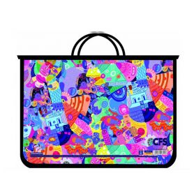 Портфель пластиковый А-4 2отд. на молнии, тканевые ручки CFS Colorfull Портфель пластиковый А-4 2отд. на молнии, тканевые ручки CFS Colorfull