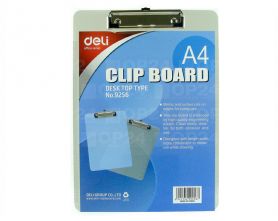 Кліпборд А-4 пластик кольоровий прозорий з лінійкою Deli