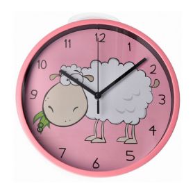 Часы настенные пластиковые Optima LITTLE LAMB, розовый Часы настенные пластиковые Optima LITTLE LAMB, розовый
