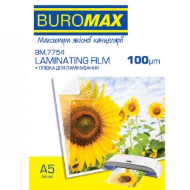 Пленка 100 мкм глянц. для ламинирования, А-5, 100л (154х216) Buromax Пленка 100 мкм глянц. для ламинирования, А-5, 100л (154х216) Buromax