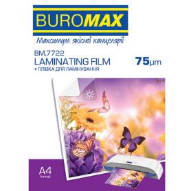 Пленка 75 мкм глянц. для ламинирования, А-4, 100л (216х303) Buromax Пленка 75 мкм глянц. для ламинирования, А-4, 100л (216х303) Buromax