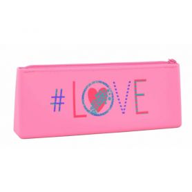 Пенал YES силиконовый на молнии LOVE, 1отделение Пенал YES силиконовый на молнии LOVE, 1отделение