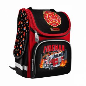 Рюкзак Smart каркас PG-11 Fireman ортопедическая спинка, 2 боковых, 1передний карман Рюкзак Smart каркас PG-11 Fireman ортопедическая спинка, 2 боковых, 1передний карман