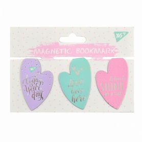 Закладка с магнитом YES Hearts, фольга (за 3шт) Закладка с магнитом YES Hearts, фольга (за 3шт)
