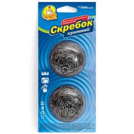 Губка-ершик металлическая 2шт/паков ФБ Губка-ершик металлическая 2шт/паков ФБ