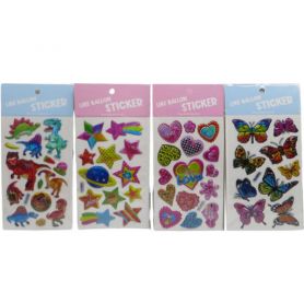 Набір наклейок об'ємних 11*23см Зірочки, метелики