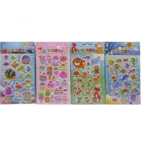 Набір наклейок об'ємних 12*22см Солодощі, тварини