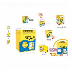 Іграшка Сейф жовтий, світло, звук, працює від батарей