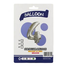 Шар воздушный Цифра 4 фольга, золото/серебро Angel Gifts Шар воздушный Цифра 4 фольга, золото/серебро Angel Gifts