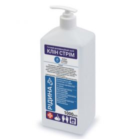 Засіб для дезінфекції рук 1000мл Клін Стрім (квадратна бутилка) з дозатором Засіб для дезінфекції рук 1000мл Клін Стрім (квадратна бутилка) з дозатором